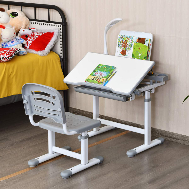 Sheehan 66cm Writing Desk Chair Set, Grey