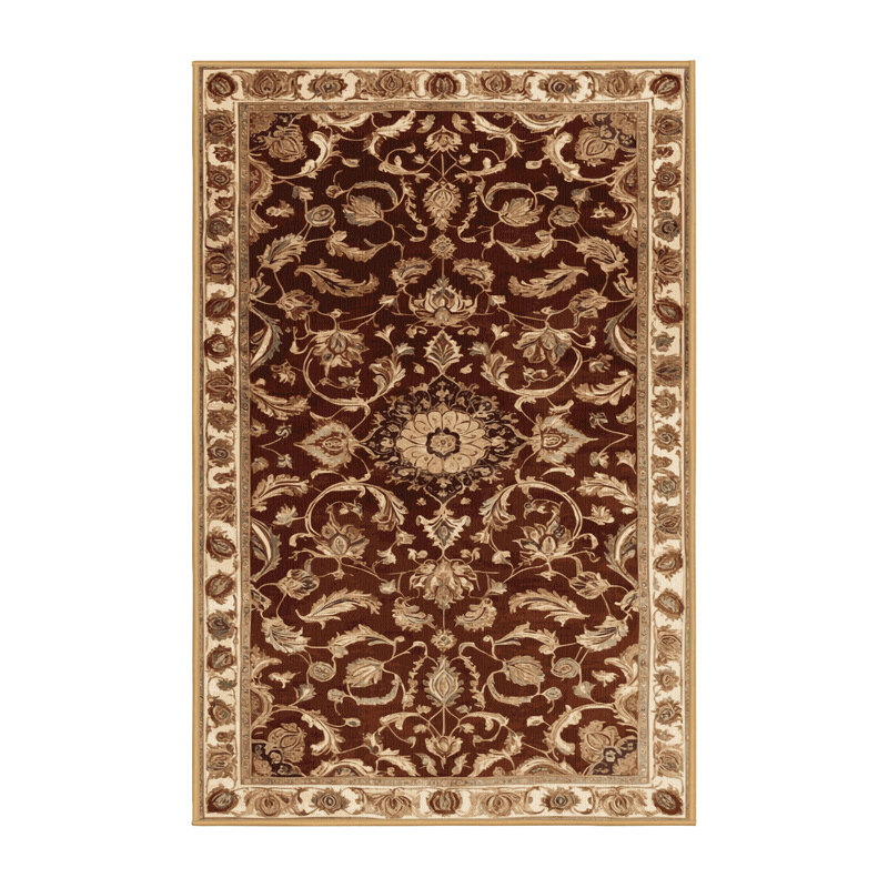 Tapis brun lavable à la machine, Rectangle 5 pi x 7 pi