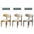 Mid Century Modern Dining Chairs With Brown Solid Wood Legs, Beige Kitchen Chairs-811540765
