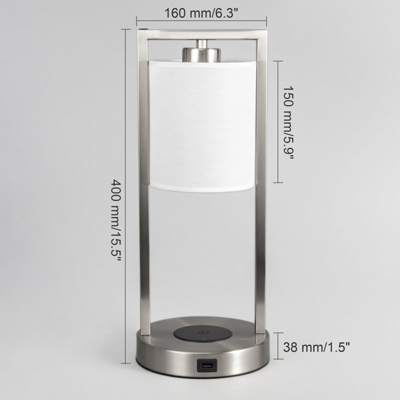 Aqsaa Metal USB Table Lamp, Silver