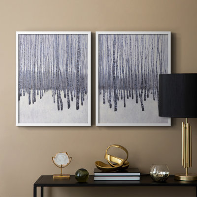 «I Bare Trees in Winter I», reproduction encadrée de qualité supérieure - prête à être accrochée - aucun clou requis - aucun clou requis
