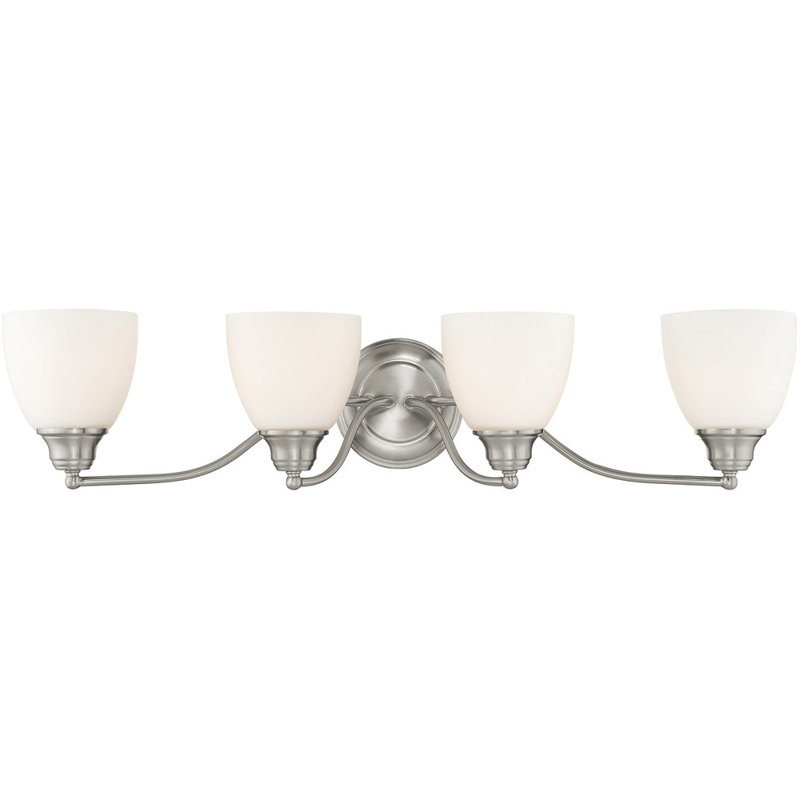Éclairage pour salle de bain 4 lumières Ruffner, Nickel brossé