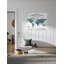 Art mural sur toile carte du monde rétro bleu sarcelle, carte du monde à punaise pour suivre vos voyages, décoration murale de style rustique pour la maison, le bureau, le salon ou le véhicule récréatif-125823014