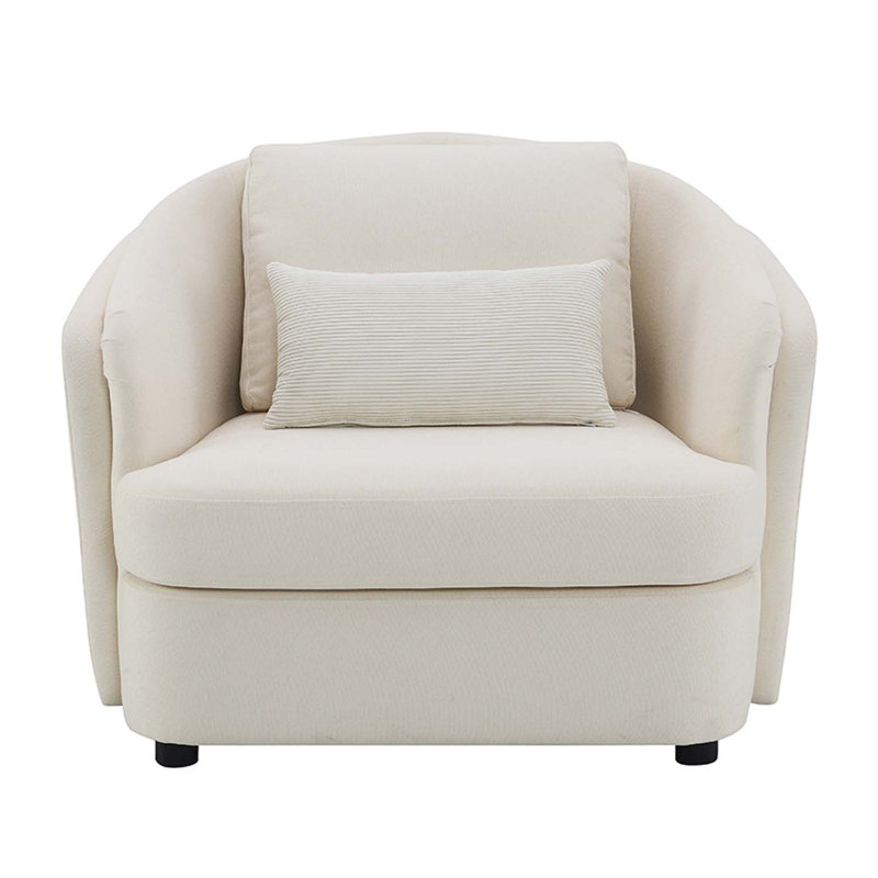Chaise Mariko avec coussin, lin beige