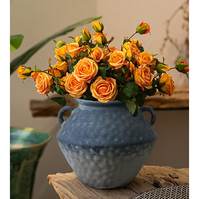 Vase en céramique rustique avec 2 poignées