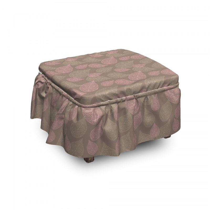 Housse pour repose-pieds motifs de feuillage de bois