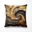 Coussin décoratif à spirales abstraites - Coussin imprimé Timeless Turn IV, or et noir-135800441
