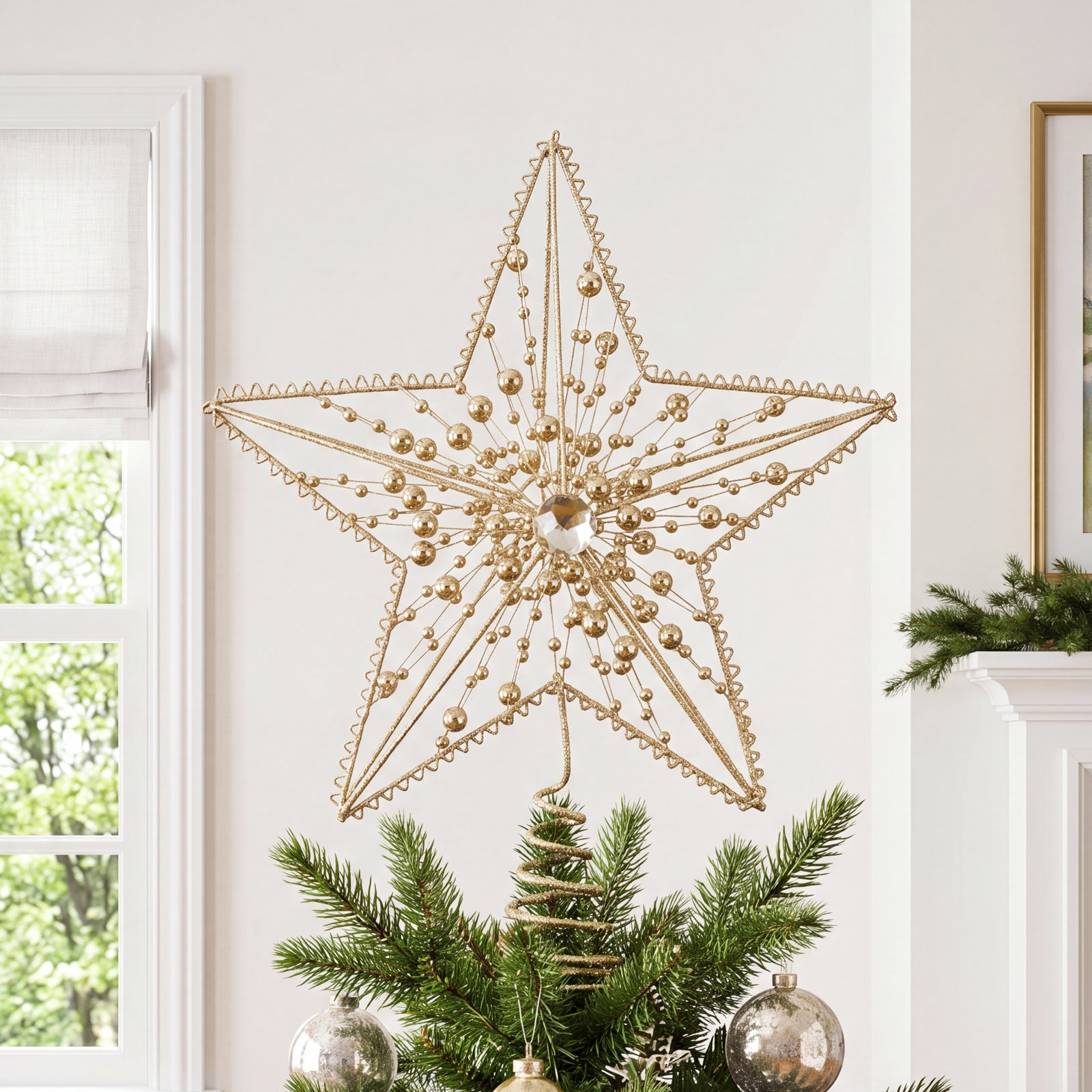 The Holiday Aisle® 12" Tree Topper, Silver