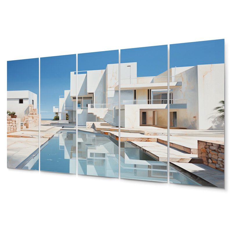 Ensemble de 5 décorations murales en métal blanc