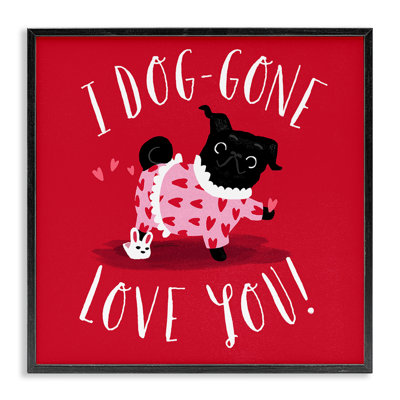 Dog-Gone Love You Framed Giclee Art by Leeza Hernandez