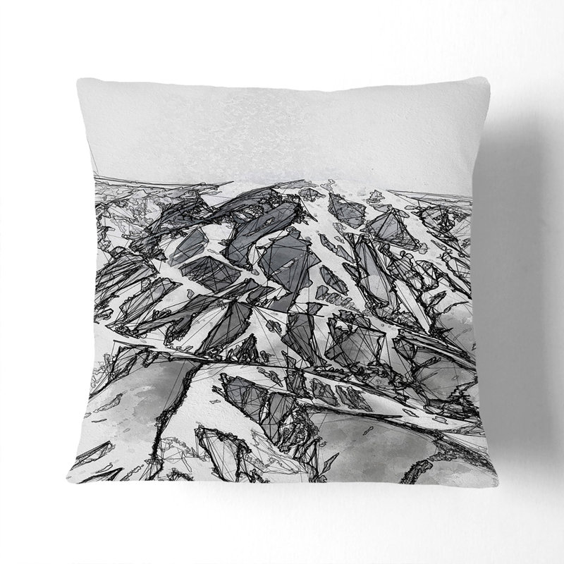 Mountain Range in Afghanistan Cushion with Filling, 55cm H x 55cm W x 20cm D