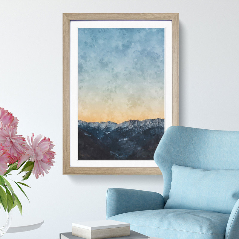 Ahrntal Mountain Valley in Italy - Picture Frame Painting Print, 33cm H x 24cm W x 2cm D, Oak Framed