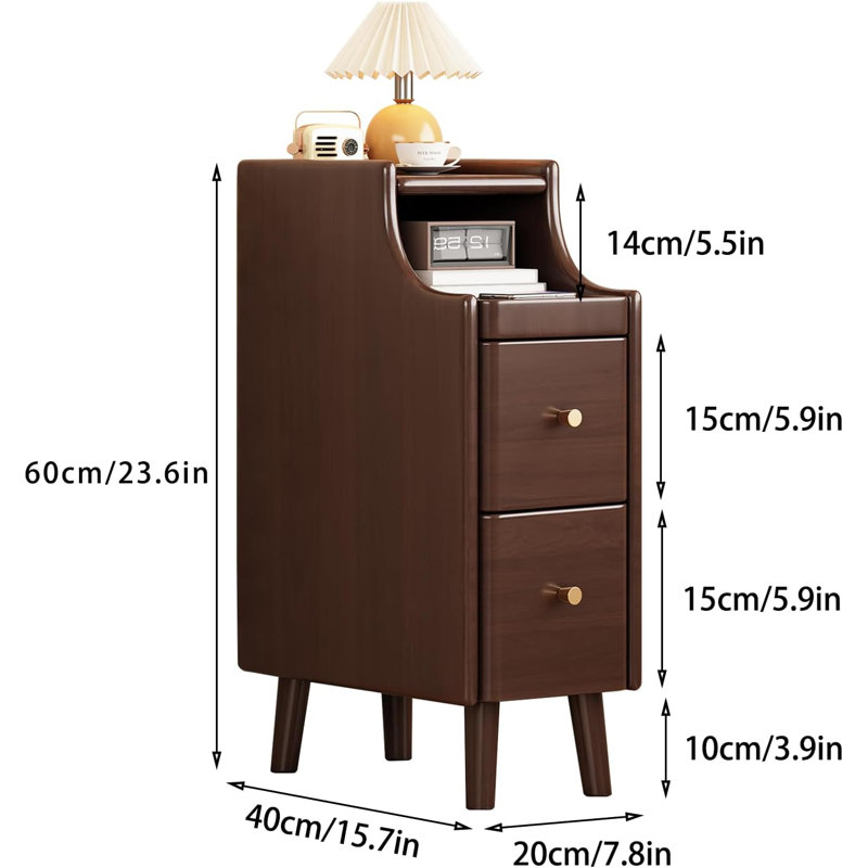 Narrow Bedside Table With Drawers