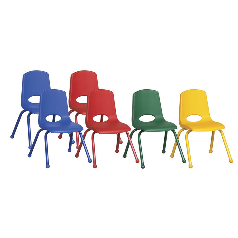 Stackable Classroom Chair, 14", Ball Glide, Sand