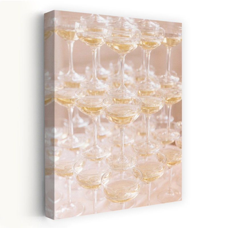 «Champagne Tower», art mural contemporain, H 24 po x l 16 po