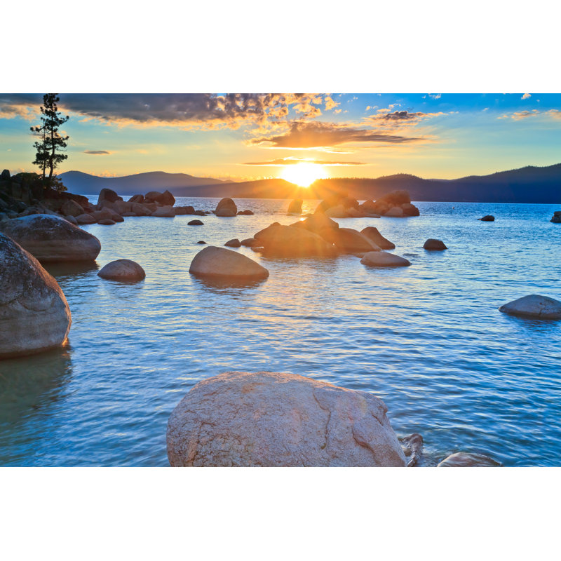 Sunset Over Mountains - Wrapped Canvas Print, 30cm H x 46cm W x 3.8cm D