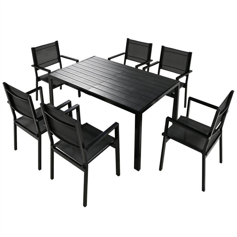 Ensemble de salle à manger rectangulaire L 35 po x l 58 po Maxiène, Noir