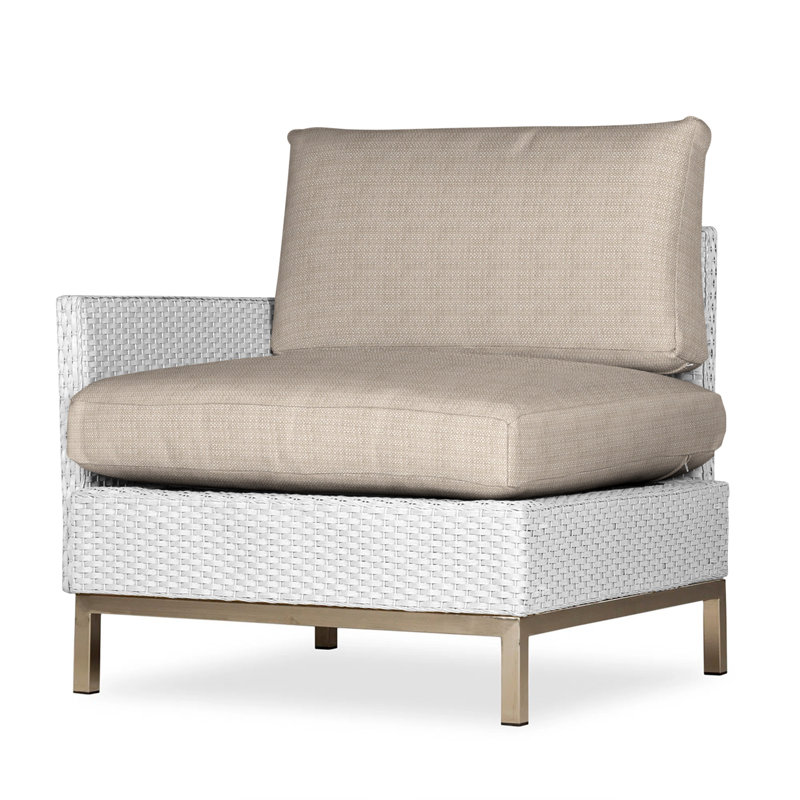 Elements Outdoor One Arm Lounge Chair, Cottage Pepper, White