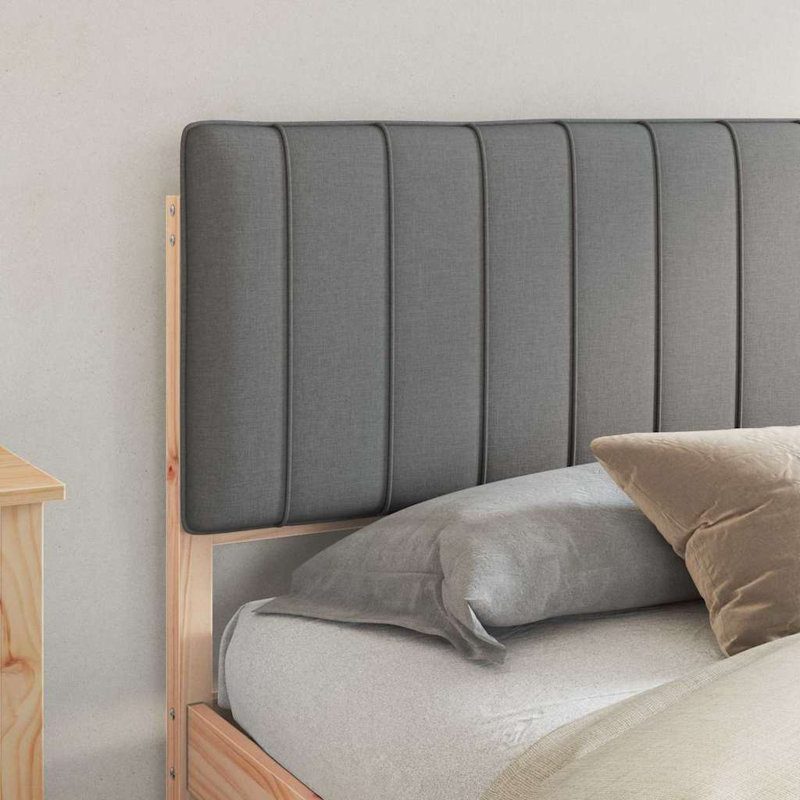 Solid Wood Bed, Natural/Light Grey, Super King (6')