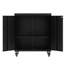 Armoire de garage en métal avec roulettes - Robuste et fiable pour le garage, le bureau et la maison. Tablettes intérieures réglables, roulettes verrouillables à mouvement lisse, surface surélevée, commode. Acier noir. L 30,24 po x P 16,05 po