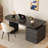 Black Rectangular Manufactured Wood desks-107848253-107848254