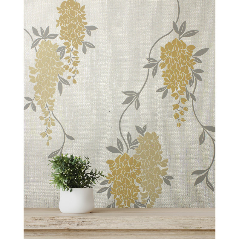 Papier peint Aisla Wisteria, Jaune
