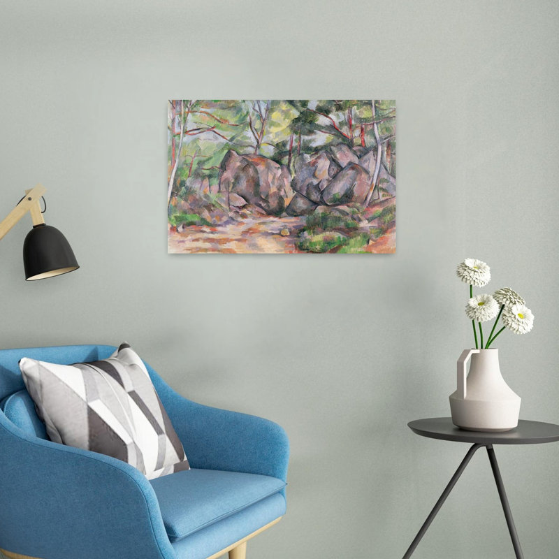Forêt de rochers, 1893, estampe d'art mural abstraite contemporaine, H 16 po x l 24 po