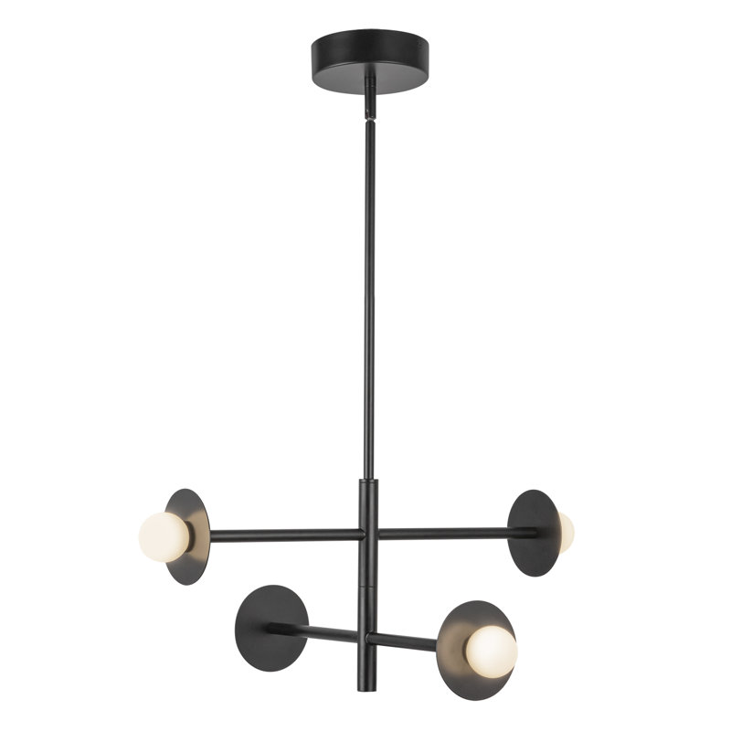 Elixir 4 - Light LED Chandelier, White/Glossy Black, Black