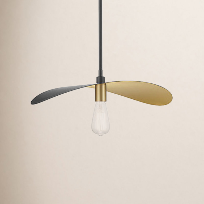 Luminaire suspendu 1 lumière Idis, Noir mat / or peint