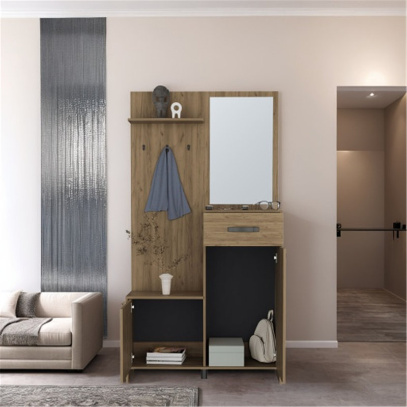 Versatile Mirrored Console Table with Multiple Storage Options for Entryway and Living Room