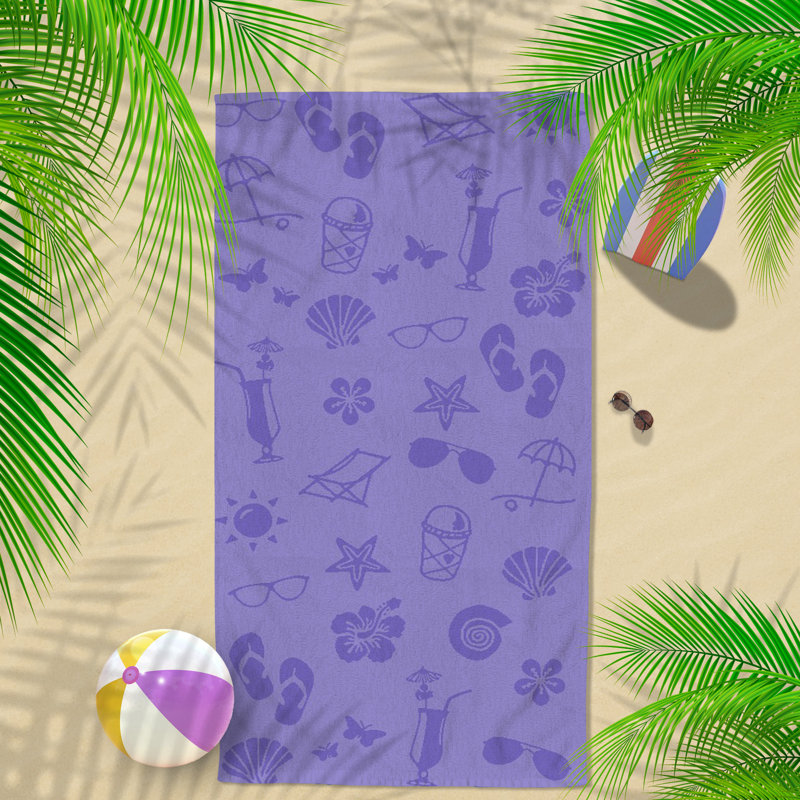 Aine Fun Embossed Beach Towel 75x150, Lilac