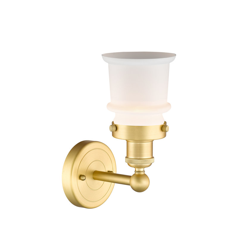 Charlo Armed Sconce, Matte White, Satin Gold