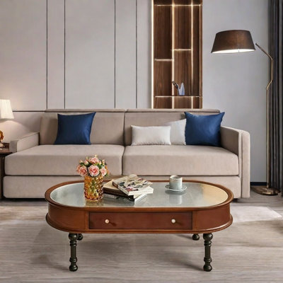 Plateau de table basse en verre