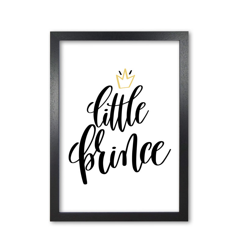 Little Prince - Print, 60 cm H x 42 cm W x 5 cm D, Black Grain Frame