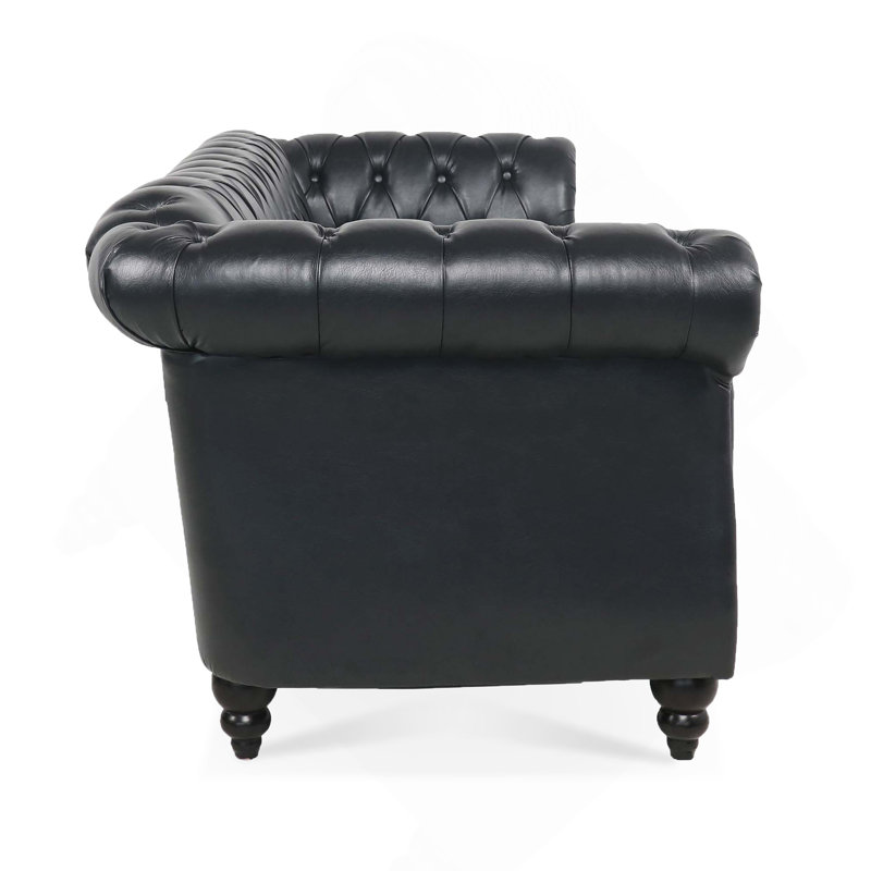 Canapé Chesterfield 84,65 po., Noir