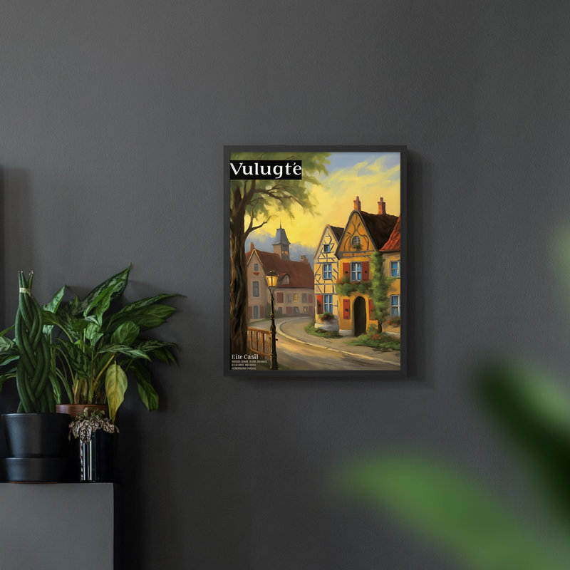 Paysages série CCLxxi - reproduction encadrée de qualité supérieure - prête à être accrochée - aucun clou requis
