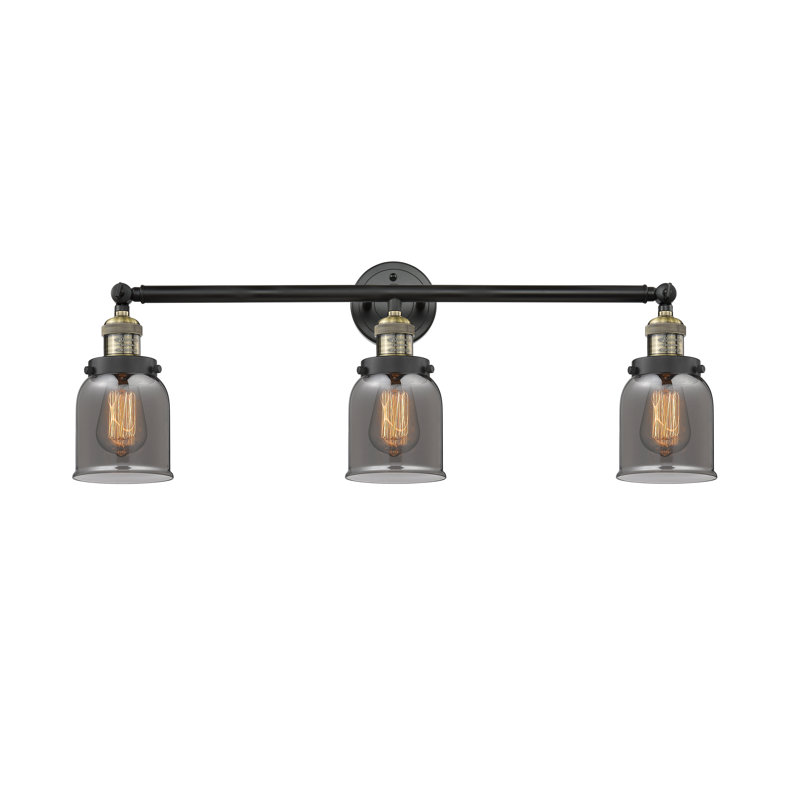 Aponte 3 - Light Dimmable Vanity Light, 60 Watt Vintage Incandescent Bulb, Plated Smoked, Black Antique Brass