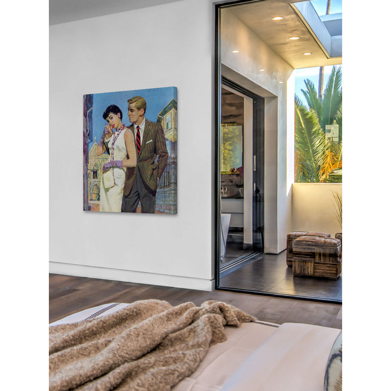 Elegant Couple in Vintage Attire Canvas Print
