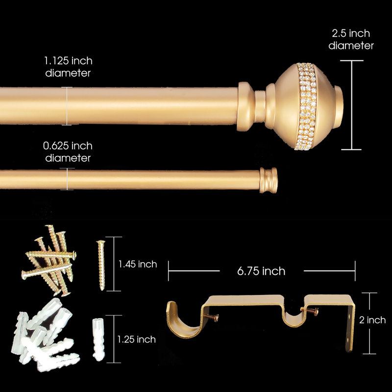 Tringle à rideaux double réglable 1,12 po Mordecai, 72" - 144"