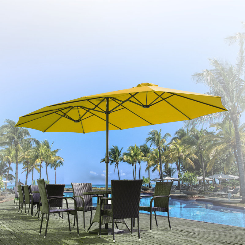 Parasol de marché rectangulaire Crosspointe 180', Jaune