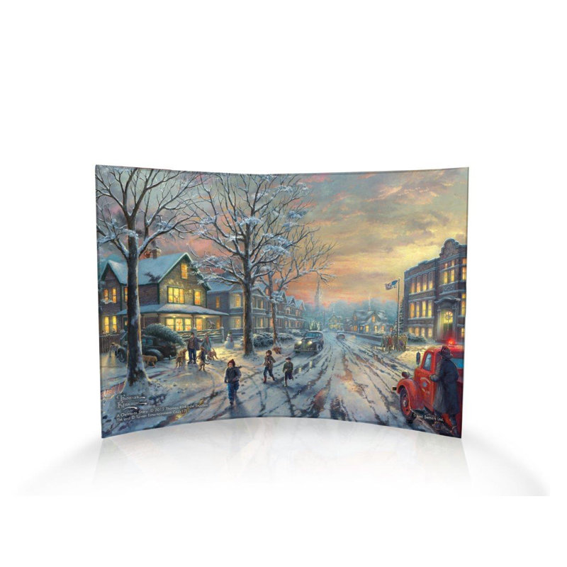 «Thomas Kinkade - A Christmas Story», impression d'art graphique incurvé