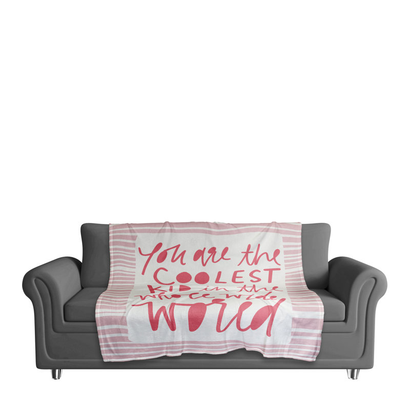 Cool Kid Hand Woven Throw Blanket, Pink