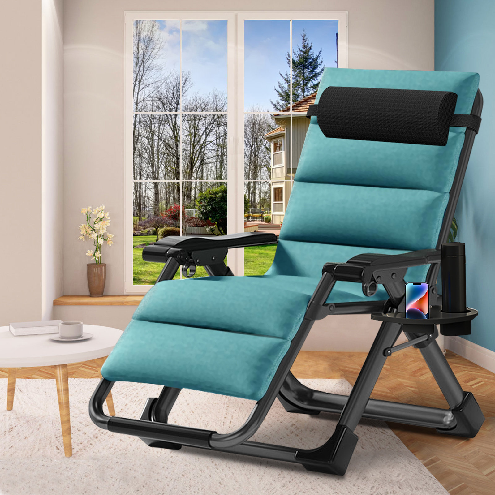 Heavy Duty Folding Recliner Leisure Chair with Extendable Legs