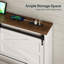 Naveena Queen Size Headboard with Charging Station and LED Light-470886431