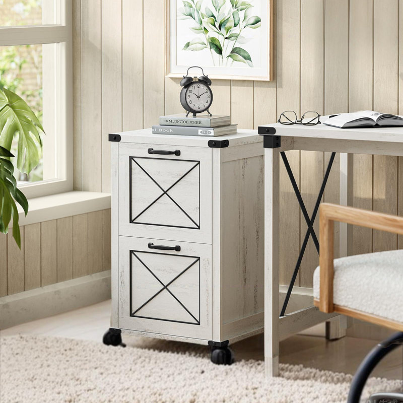 2-Drawer Filing Cabinet and Printer Stand, White