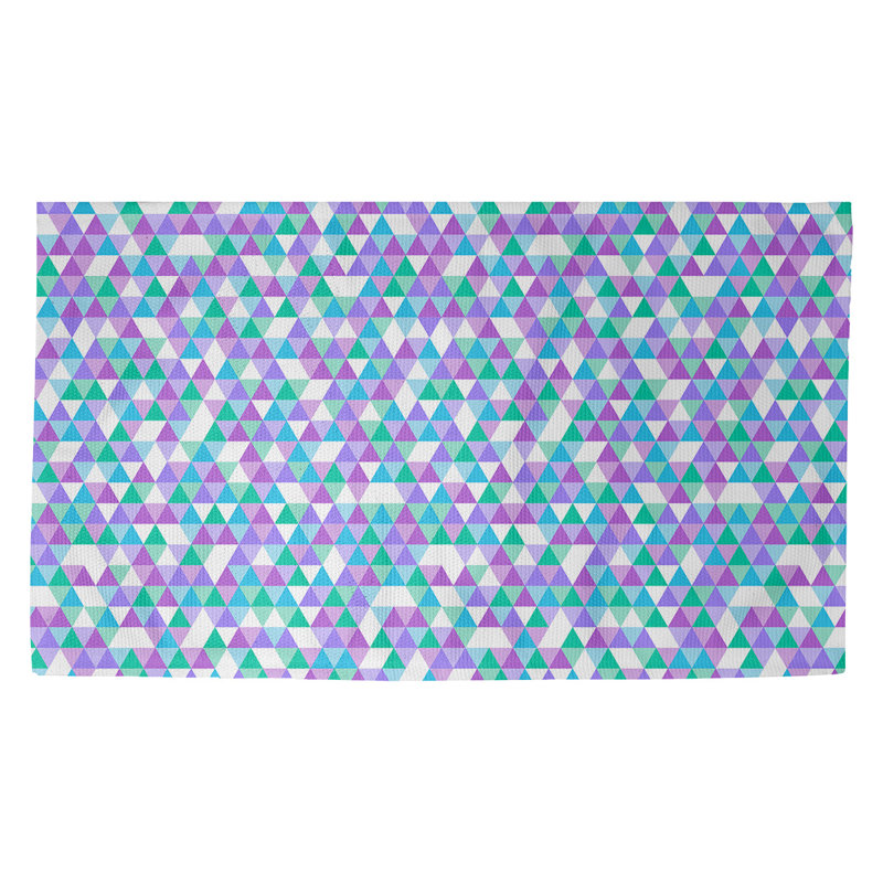 Tapis bleu/mauve à motif de triangles Avicia, Rectangle 2 pi 2 po x 3 pi 4 po