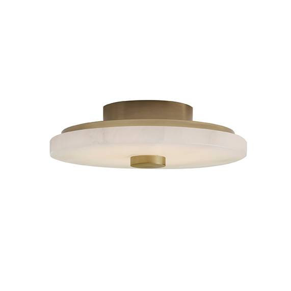 Moers Mini Flush Mount, Antique Brass, 6.35" H x 30.48" W x 30.48" D