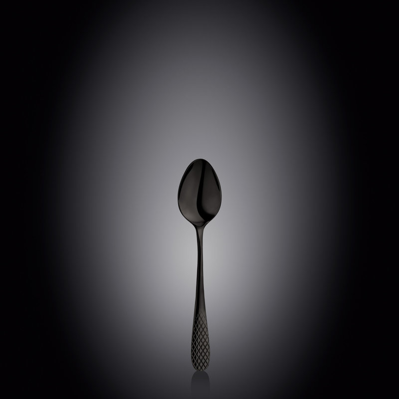 Julia Diamond Collection Stainless Steel Teaspoon, Black