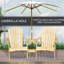 Paire de chaises en bois, chaises de patio extérieures avec trou de table et de parasol, pour cour arrière de piscine sur pelouse de terrasse, chaise optionnelle de style rustique deux, foyer extérieur de style naturel élégant