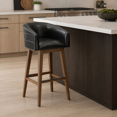 Tabouret pivotant en bois Cleland